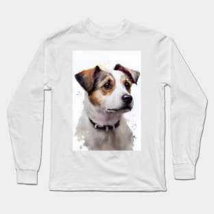 Watercolor Portrait of a Jack Russell Terrier Long Sleeve T-Shirt